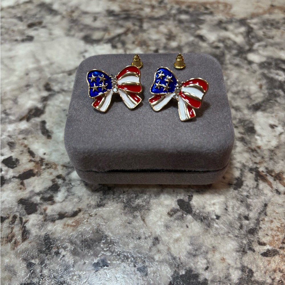 Patriotic Bow Earrings